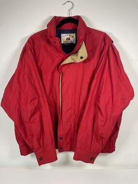 Vintage Cutter & Buck Red Harrington Jacket Full Zip Size XL